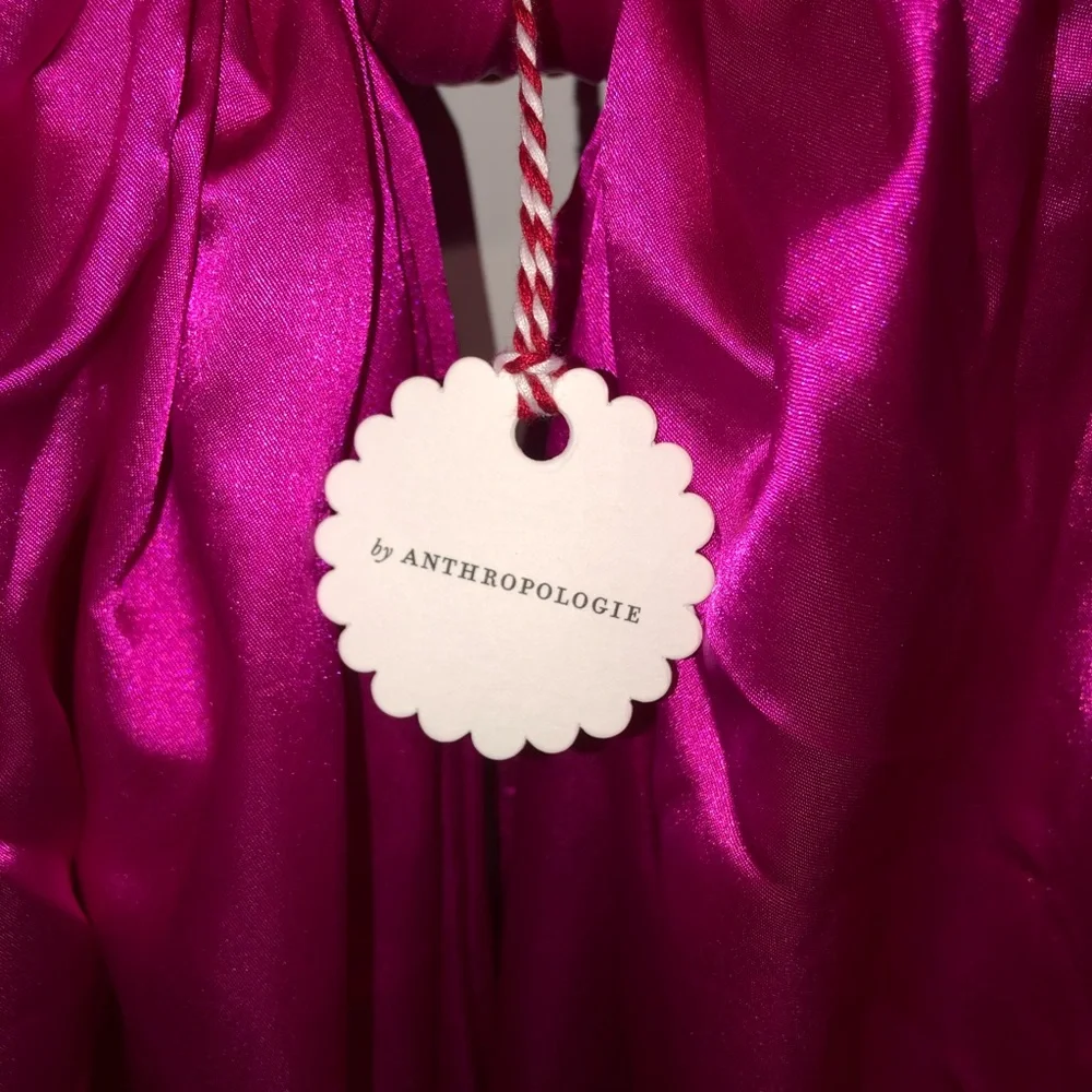 New Anthropologie Hot Pink Satin Bow Christmas Tree Topper Valentines Decor